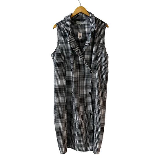 Almost Famous Houndstooth Double Breasted Sleeveless Dress Size 3X NWT - Picture 6 of 6